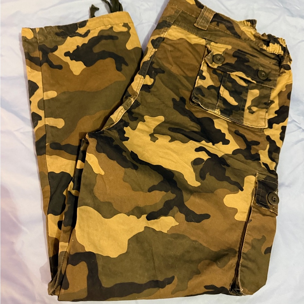 Women's Camouflage Cargo Straight Leg Pants Y2K